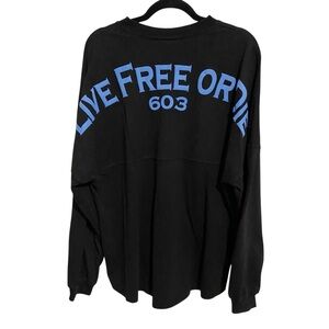 Spirit Jersey Large NH 603 Live Free or Die Black Top Shirt Mens Womens Unisex